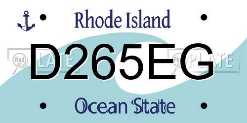 D265EG Rhode Island License Plate