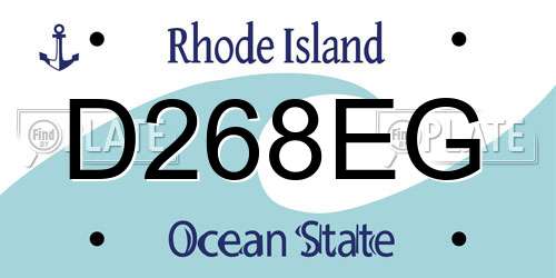 D268EG Rhode Island License Plate
