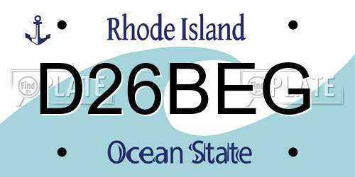 D26BEG Rhode Island License Plate