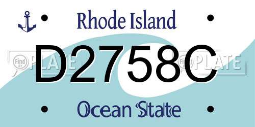 D2758C Rhode Island License Plate