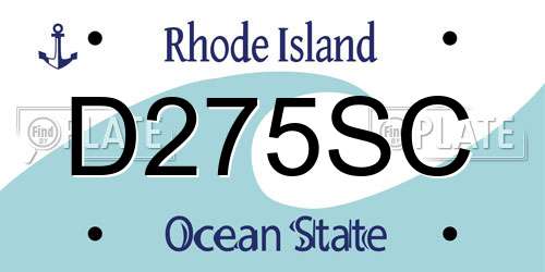 D275SC Rhode Island License Plate