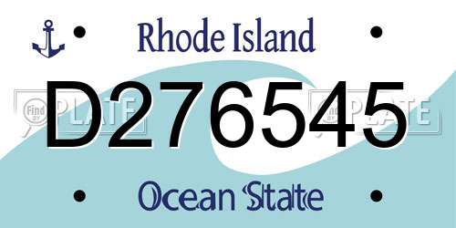 D276545 Rhode Island License Plate