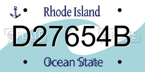 D27654B Rhode Island License Plate