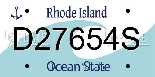 D27654S Rhode Island License Plate