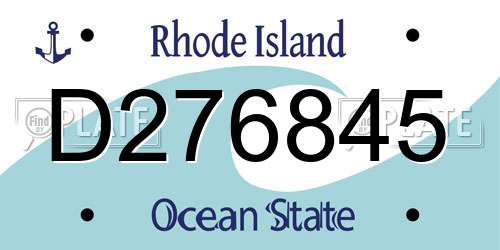 D276845 Rhode Island License Plate