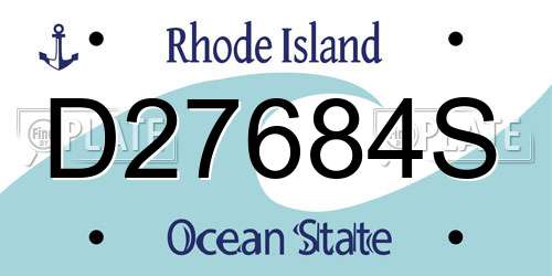 D27684S Rhode Island License Plate