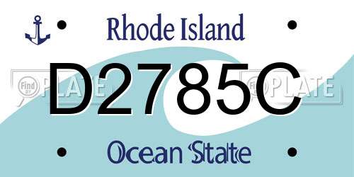 D2785C Rhode Island License Plate