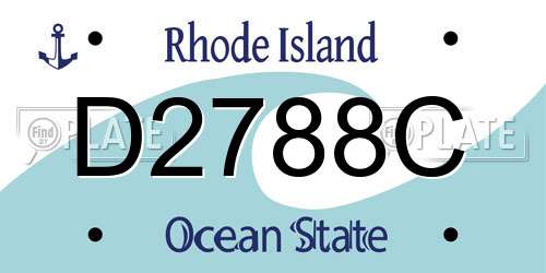 D2788C Rhode Island License Plate