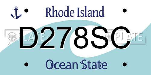 D278SC Rhode Island License Plate