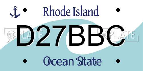 D27BBC Rhode Island License Plate