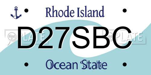 D27SBC Rhode Island License Plate