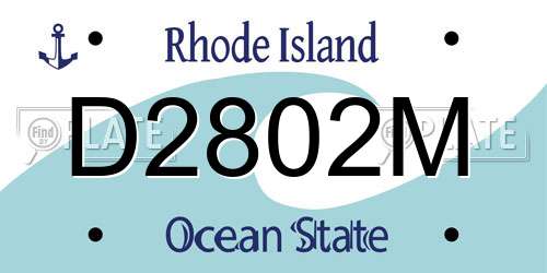 D2802M Rhode Island License Plate