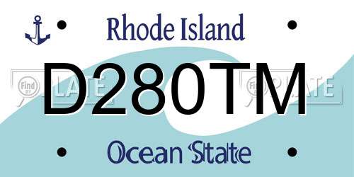 D280TM Rhode Island License Plate