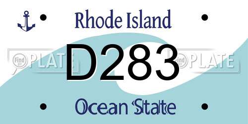 D283 Rhode Island License Plate