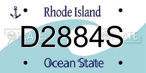 D2884S Rhode Island License Plate
