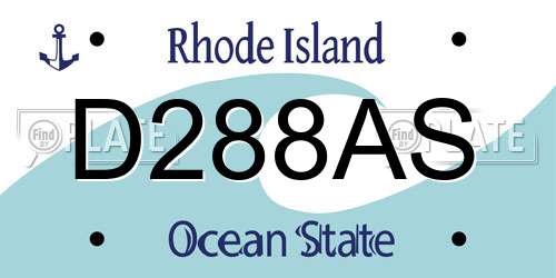 D288AS Rhode Island License Plate