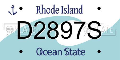 D2897S Rhode Island License Plate