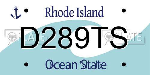 D289TS Rhode Island License Plate