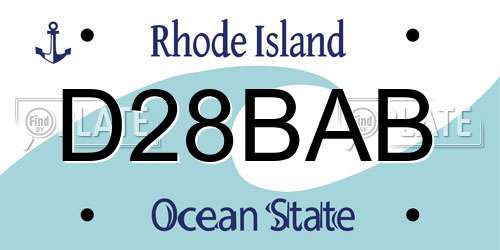 D28BAB Rhode Island License Plate