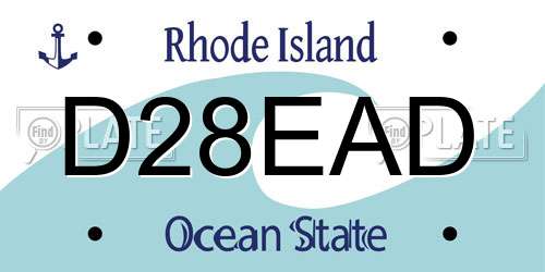 D28EAD Rhode Island License Plate