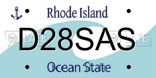 D28SAS Rhode Island License Plate