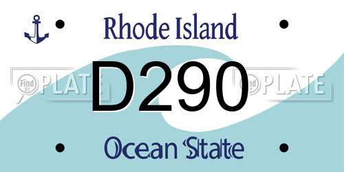 D290 Rhode Island License Plate