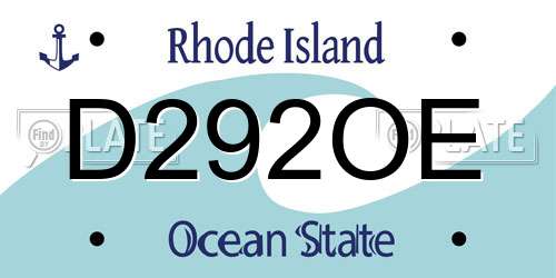 D292OE Rhode Island License Plate