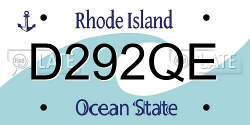 D292QE Rhode Island License Plate