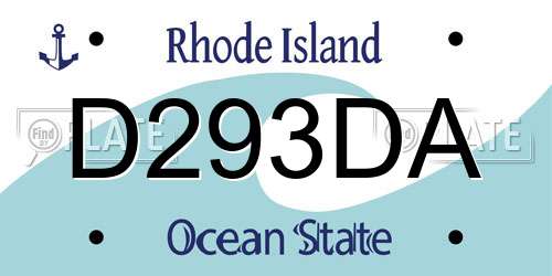 D293DA Rhode Island License Plate