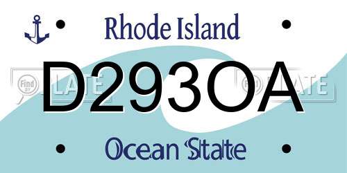D293OA Rhode Island License Plate