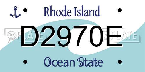 D2970E Rhode Island License Plate