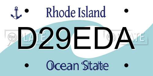 D29EDA Rhode Island License Plate