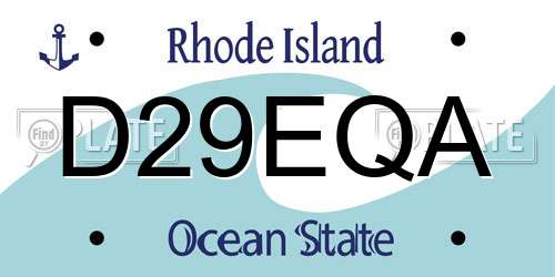 D29EQA Rhode Island License Plate