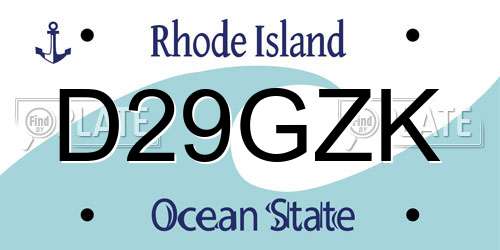 D29GZK Rhode Island License Plate