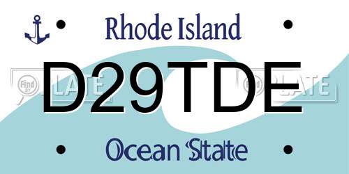 D29TDE Rhode Island License Plate