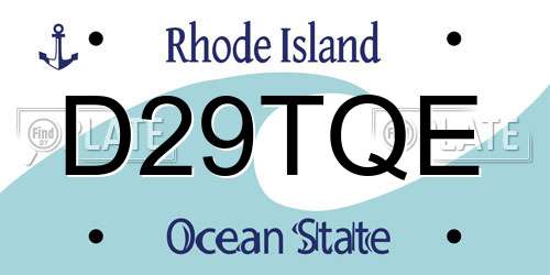 D29TQE Rhode Island License Plate