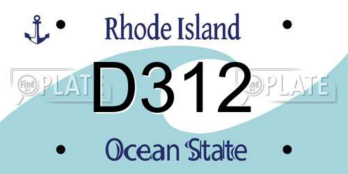 D312 Rhode Island License Plate