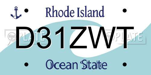 D31ZWT Rhode Island License Plate