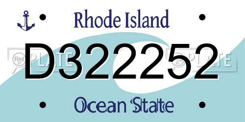 D322252 Rhode Island License Plate