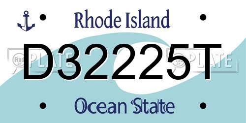 D32225T Rhode Island License Plate