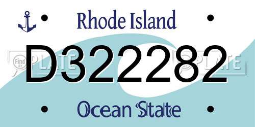 D322282 Rhode Island License Plate