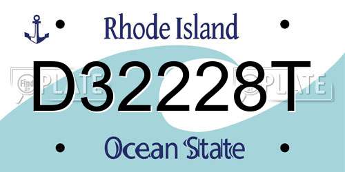 D32228T Rhode Island License Plate