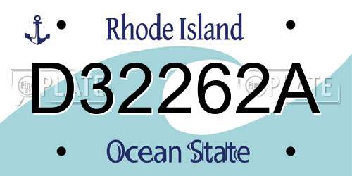 D32262A Rhode Island License Plate