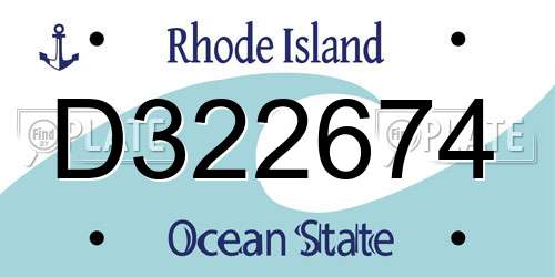 D322674 Rhode Island License Plate