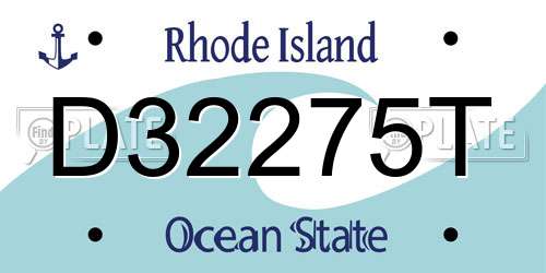 D32275T Rhode Island License Plate