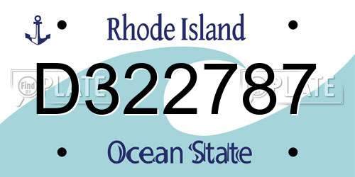 D322787 Rhode Island License Plate