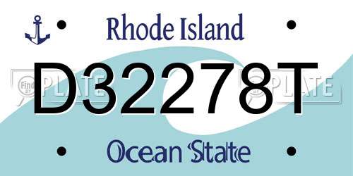 D32278T Rhode Island License Plate