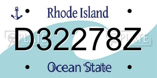 D32278Z Rhode Island License Plate