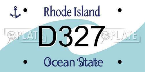 D327 Rhode Island License Plate