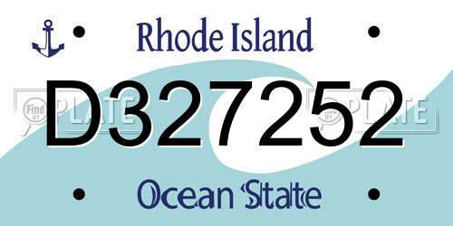 D327252 Rhode Island License Plate